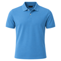Premium Cotton Piqué Polo Shirt – Cyan Blue | Asvingtton