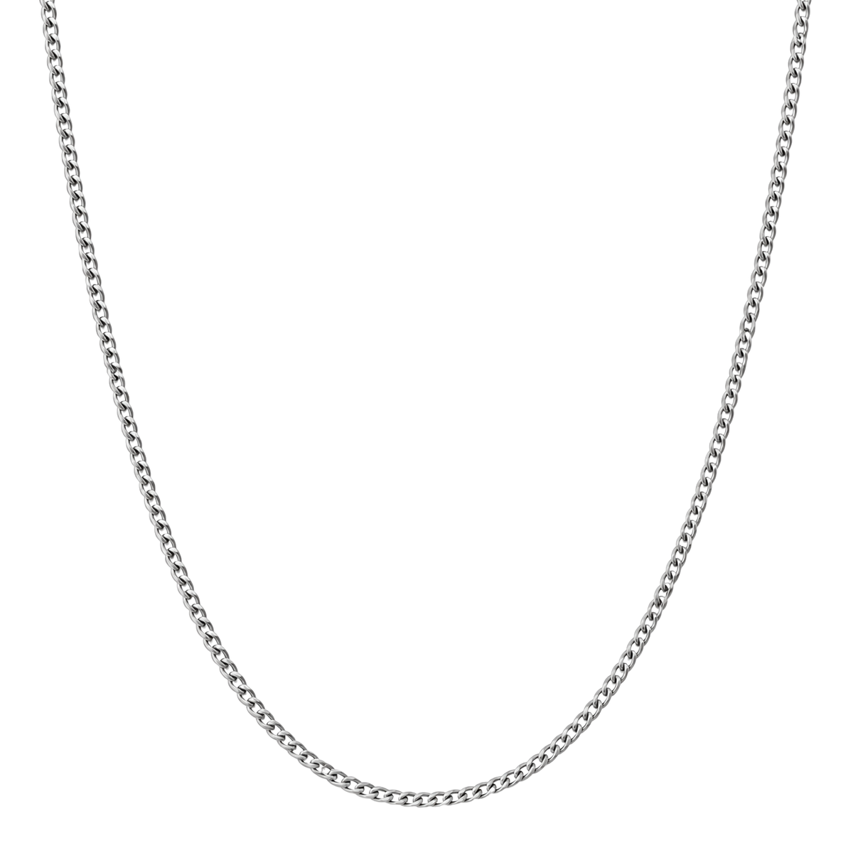 Fine Stainless Steel Chain Necklace – Polished Silver | Asvingtton