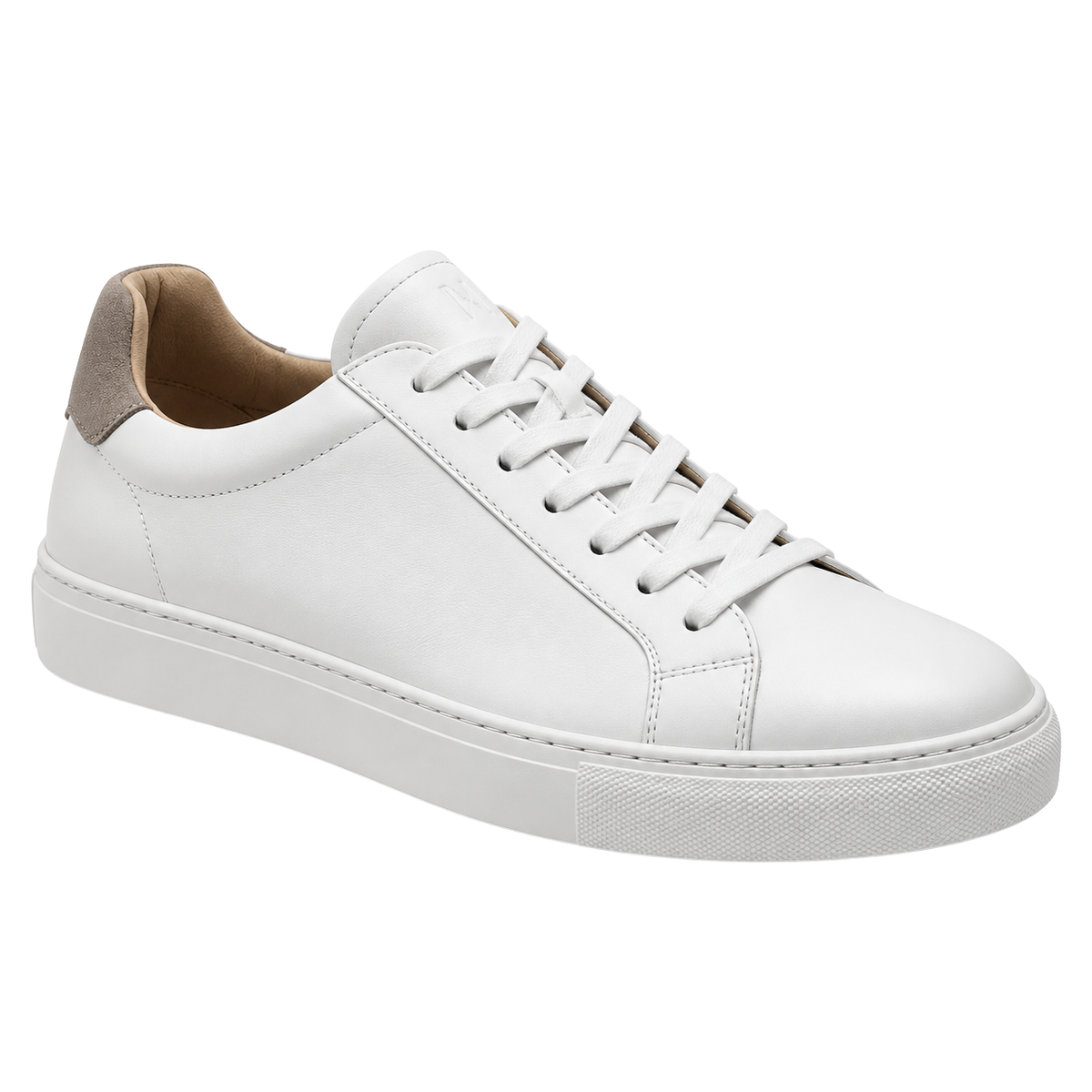 Premium Leather Low-Top Trainers – Pure White | Asvingtton