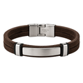 Premium Suede & Stainless Steel Bracelet – Dark Brown | Asvingtton